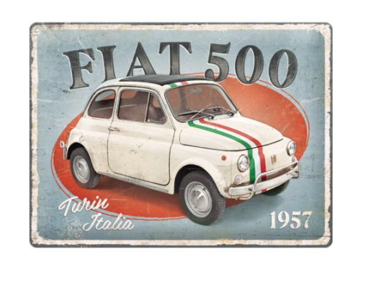 Targa Fiat 500 - Turin Italia 1957 30x40