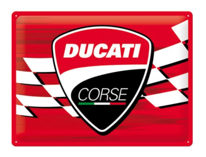 Targa Ducati Corse - Logo Racing Flag 30x40