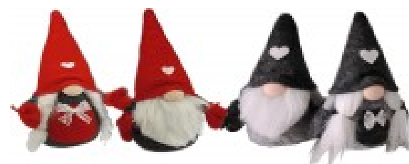 Gnomi con guanti rosso/antracite  cm 15 H