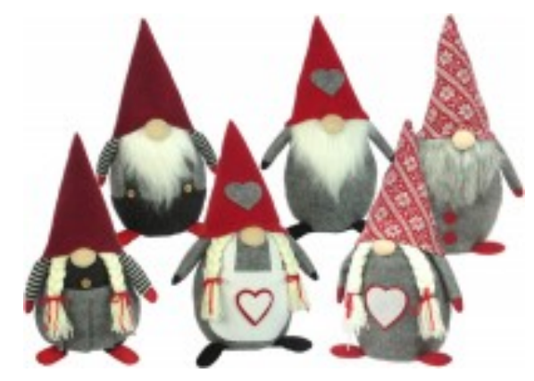 Fermaporte gnomi con cappello 6 sogg. cm 40 H